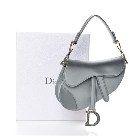 christian dior satin crystal mini saddle bag blue gray|Christian Dior saddle bag crossbody.